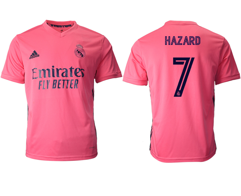 Men 2020-2021 club Real Madrid away aaa version #7 pink Soccer Jerseys->real madrid jersey->Soccer Club Jersey